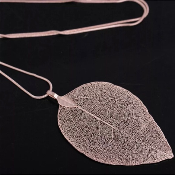NWT Natural Real Leaf Leaves Necklace Earrings Set - Picture 7 of 15